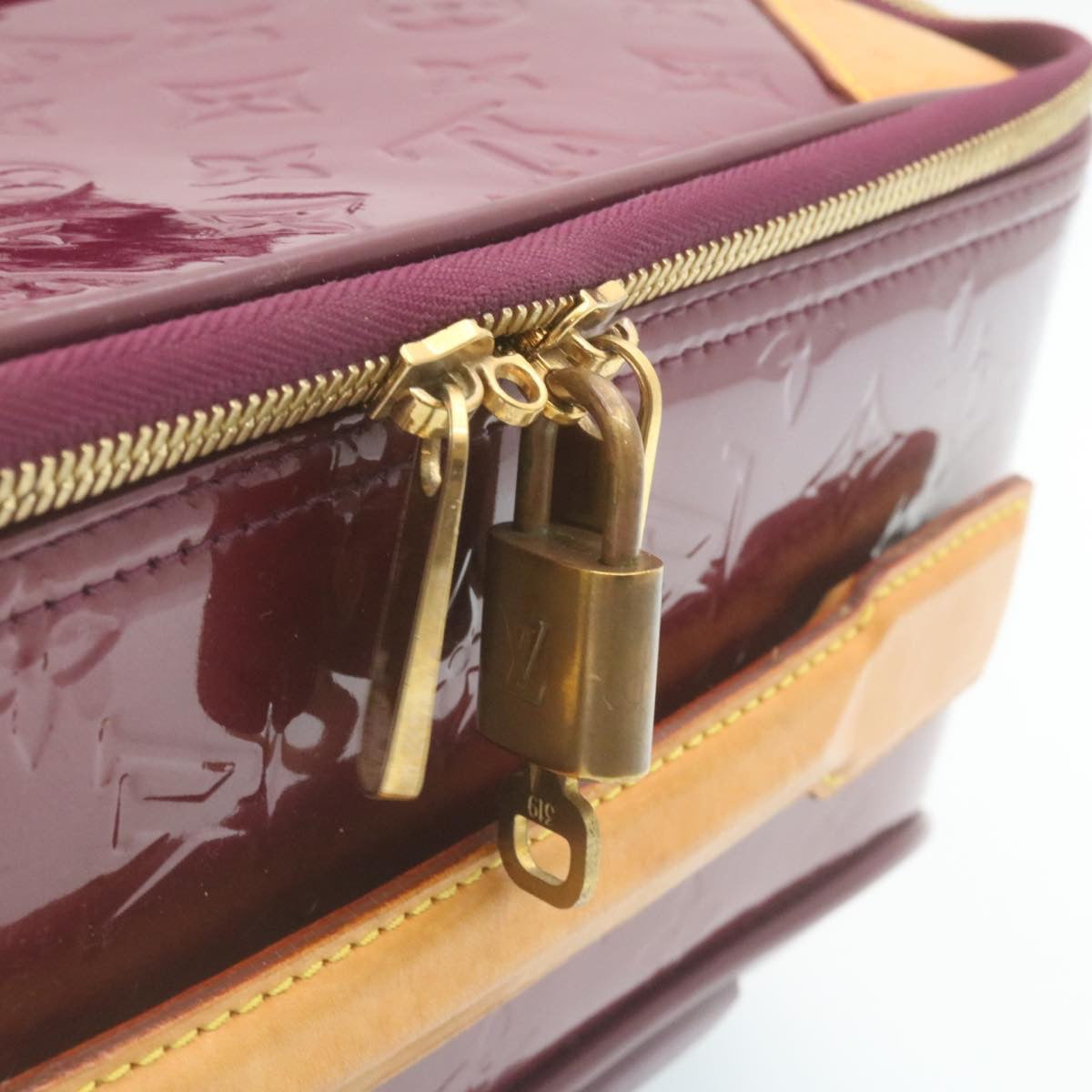 LOUIS VUITTON Vernis Pegas 45 Travel Case Orenge Sunset M93714 LV Auth am2160g