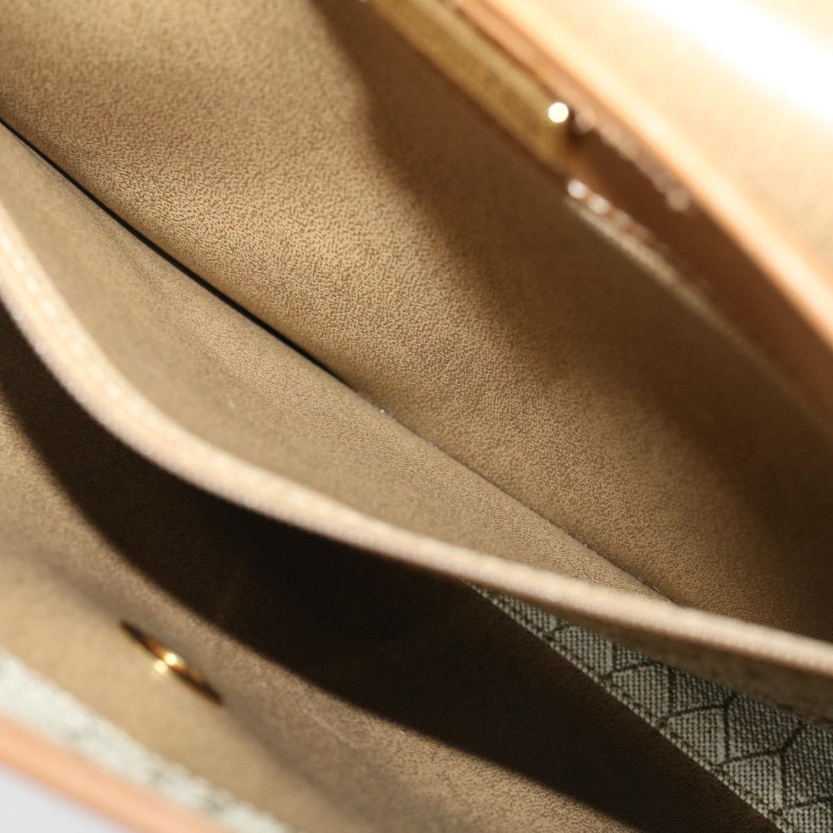 Christian Dior Honeycomb Canvas Hand Bag PVC Leather 2way Beige Auth am2383g