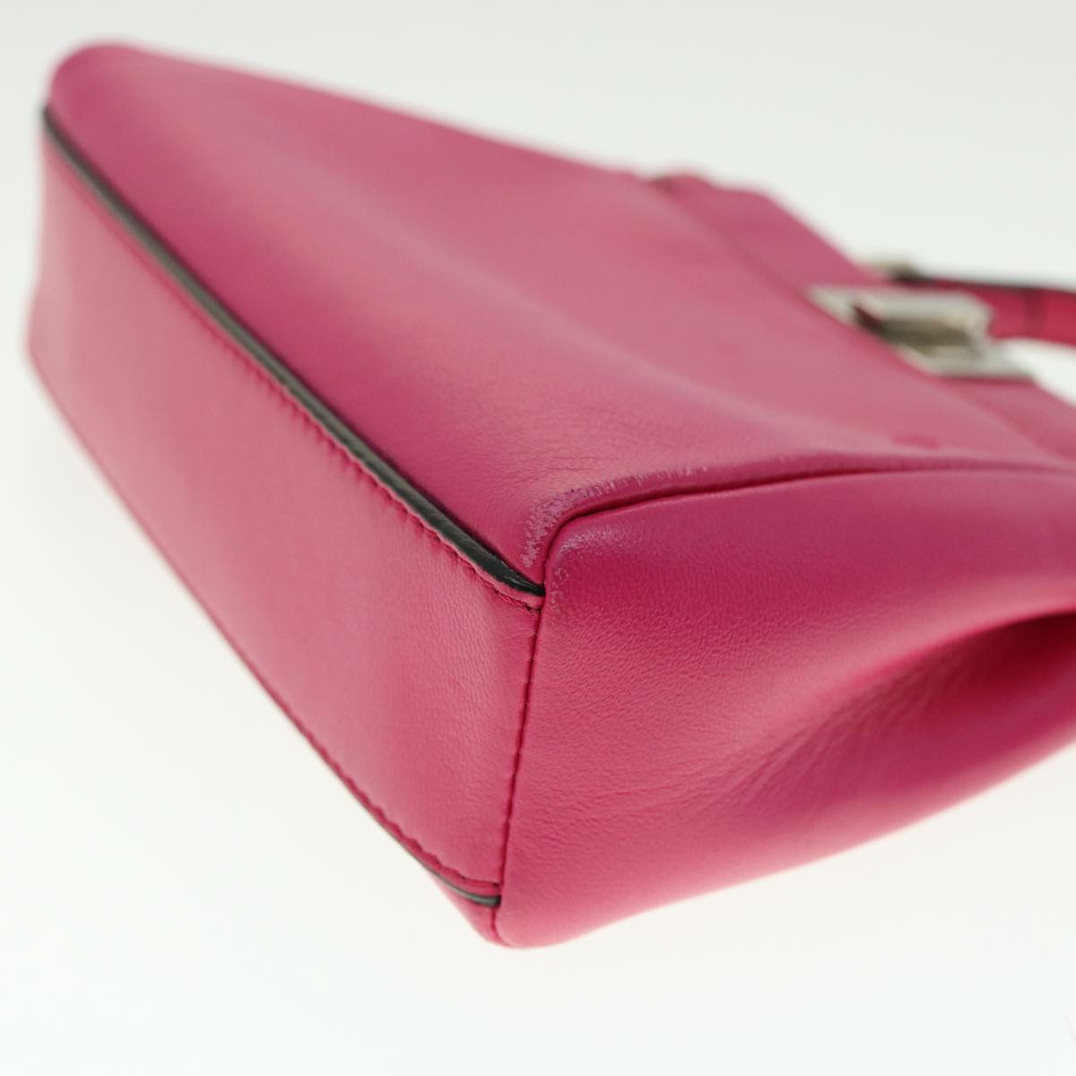 FENDI Micro Peek A Boo Hand Bag Leather 2way Pink Auth am2705gAV