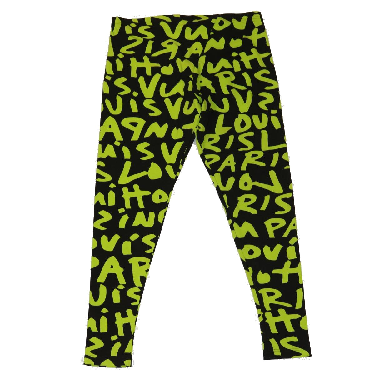 LOUIS VUITTON Monogram graffiti Pants Nylon Green Black LV Auth am2793g