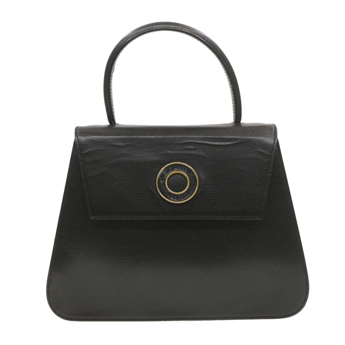 CELINE Hand Bag Leather 2Way Black Auth am376g