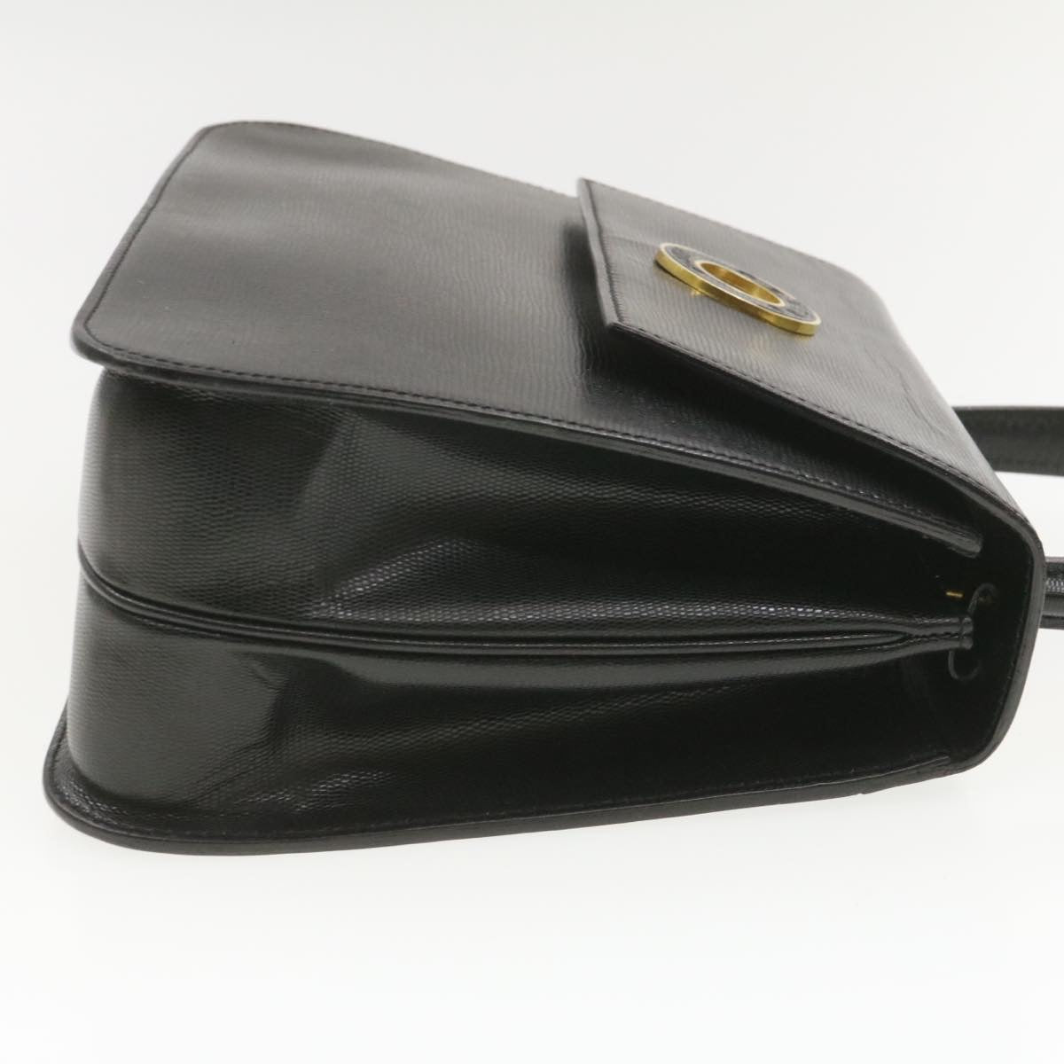 CELINE Hand Bag Leather 2Way Black Auth am376g