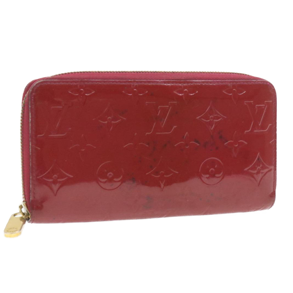 LOUIS VUITTON Monogram Vernis Zippy Wallet Long Wallet Red M91597 LV Auth am422g