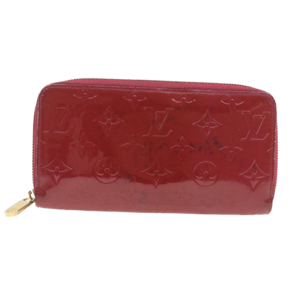 LOUIS VUITTON Monogram Vernis Zippy Wallet Long Wallet Red M91597 LV Auth am422g