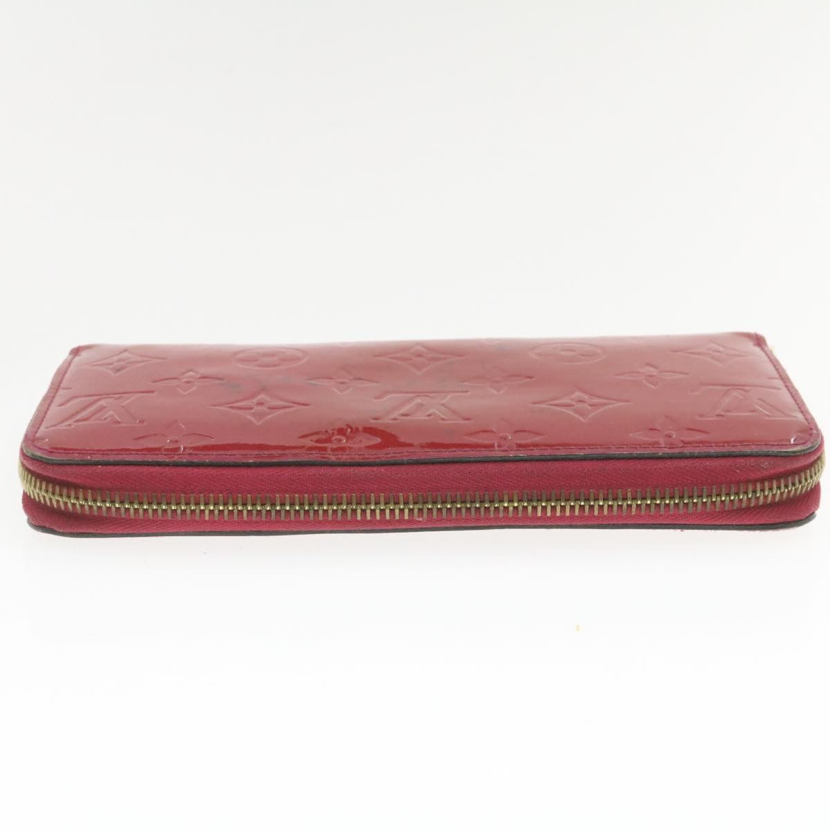 LOUIS VUITTON Monogram Vernis Zippy Wallet Long Wallet Red M91597 LV Auth am422g