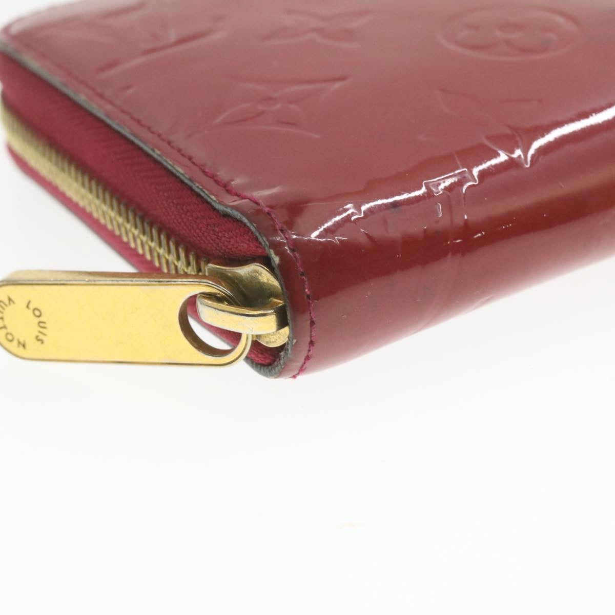 LOUIS VUITTON Monogram Vernis Zippy Wallet Long Wallet Red M91597 LV Auth am422g