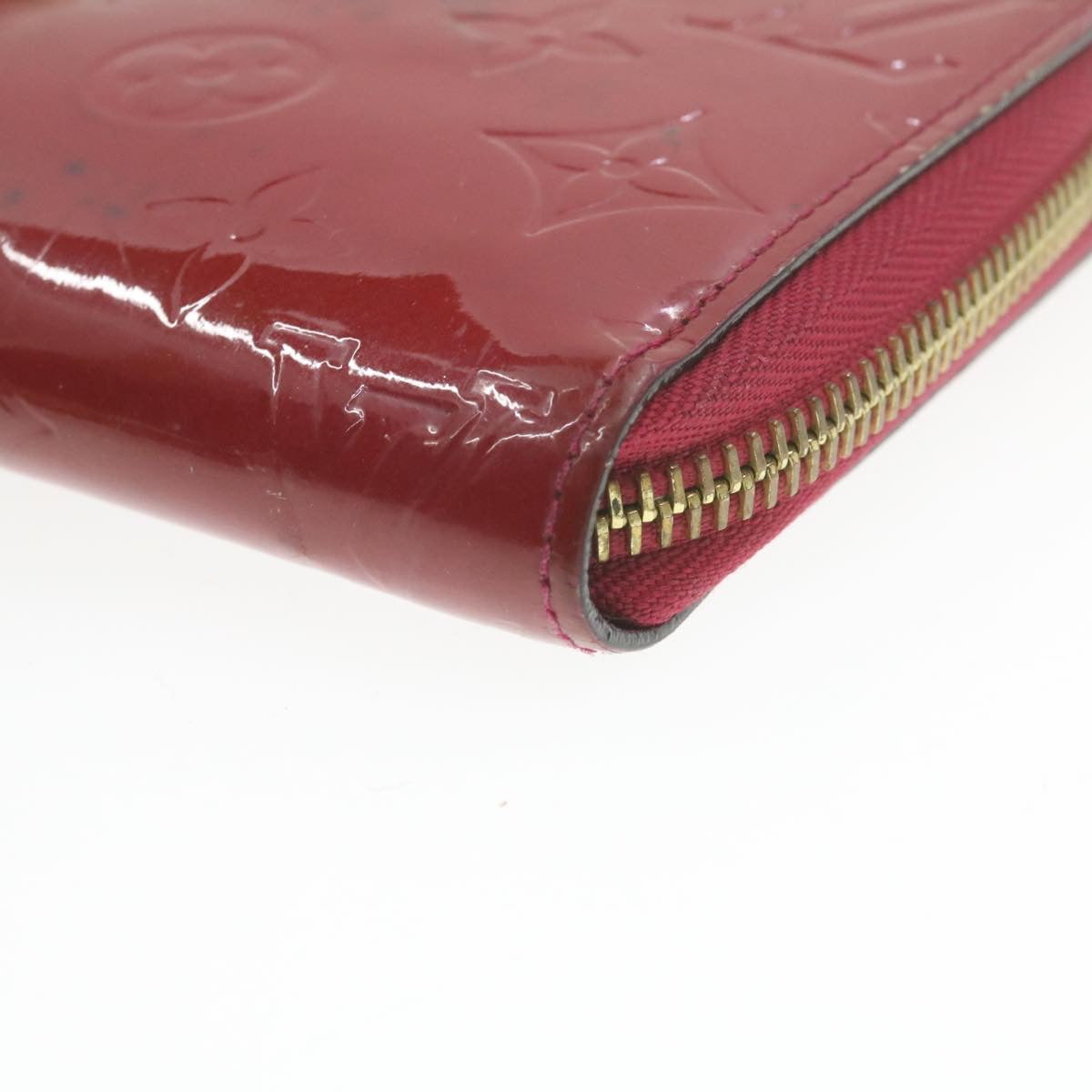 LOUIS VUITTON Monogram Vernis Zippy Wallet Long Wallet Red M91597 LV Auth am422g