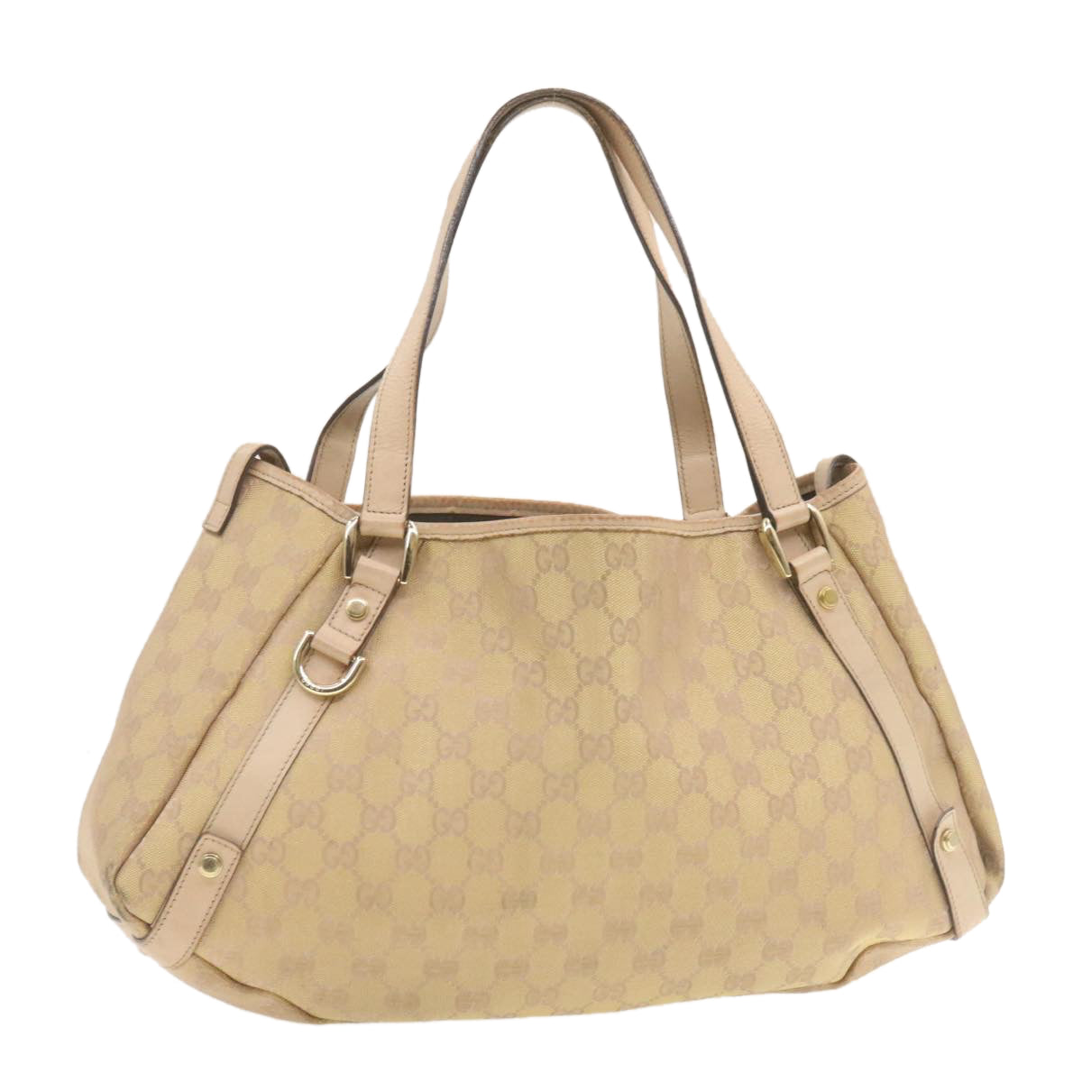 GUCCI GG Canvas Shoulder Bag Nylon Pink Gold Auth am427g