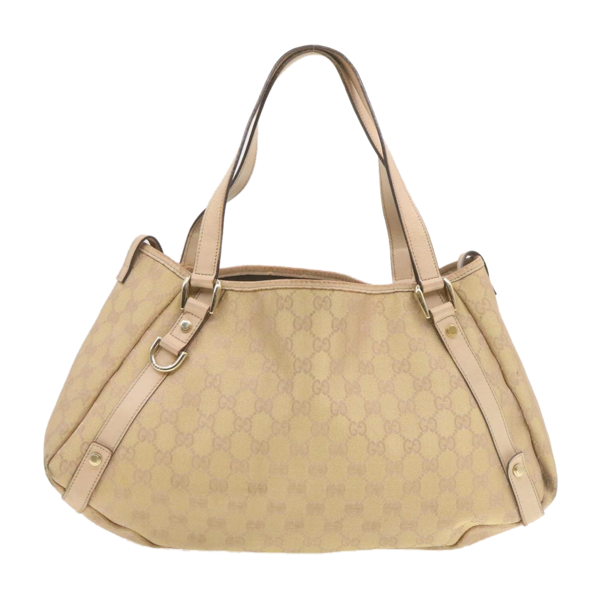 GUCCI GG Canvas Shoulder Bag Nylon Pink Gold Auth am427g