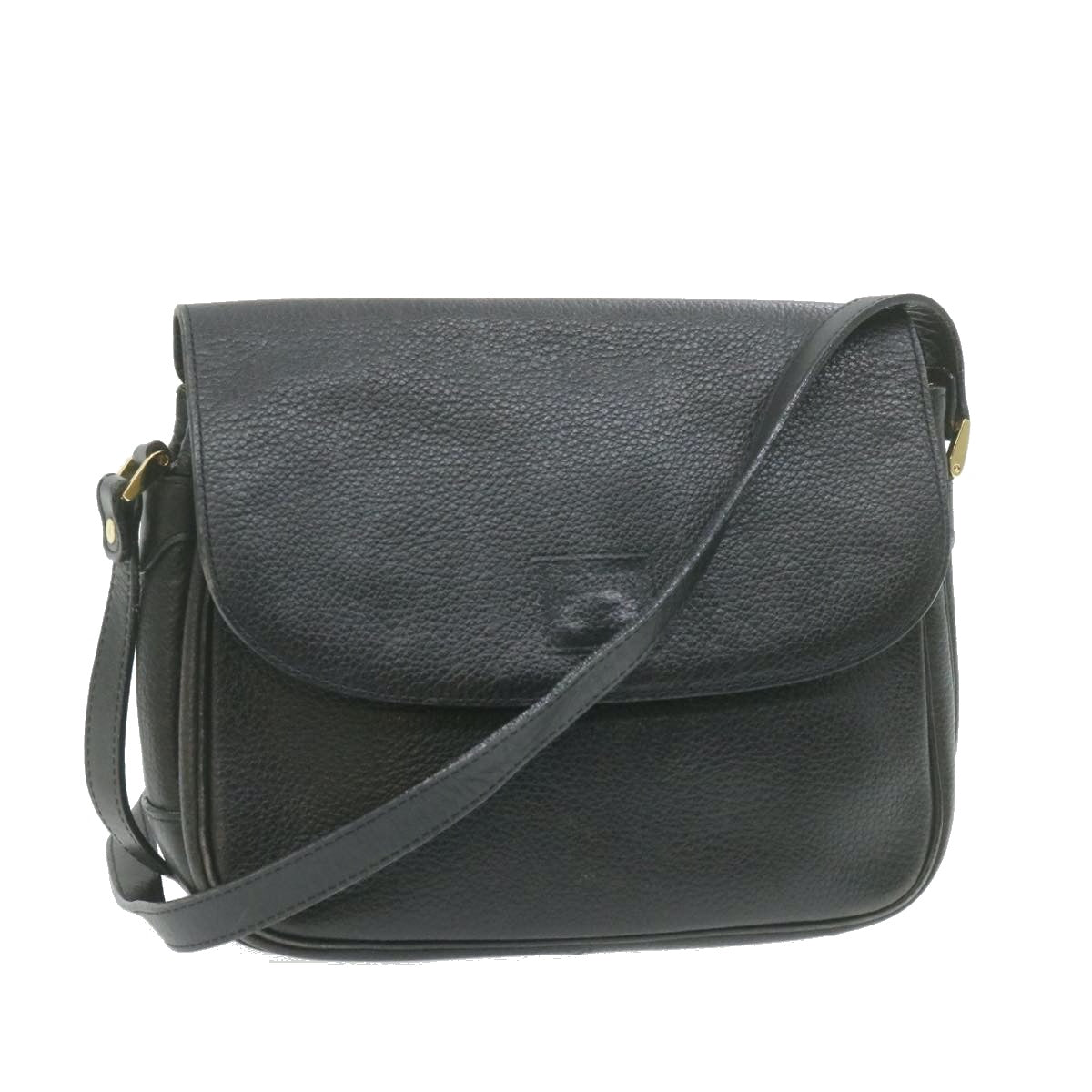 Burberrys Nova Check Shoulder Bag Leather Black Auth am636g