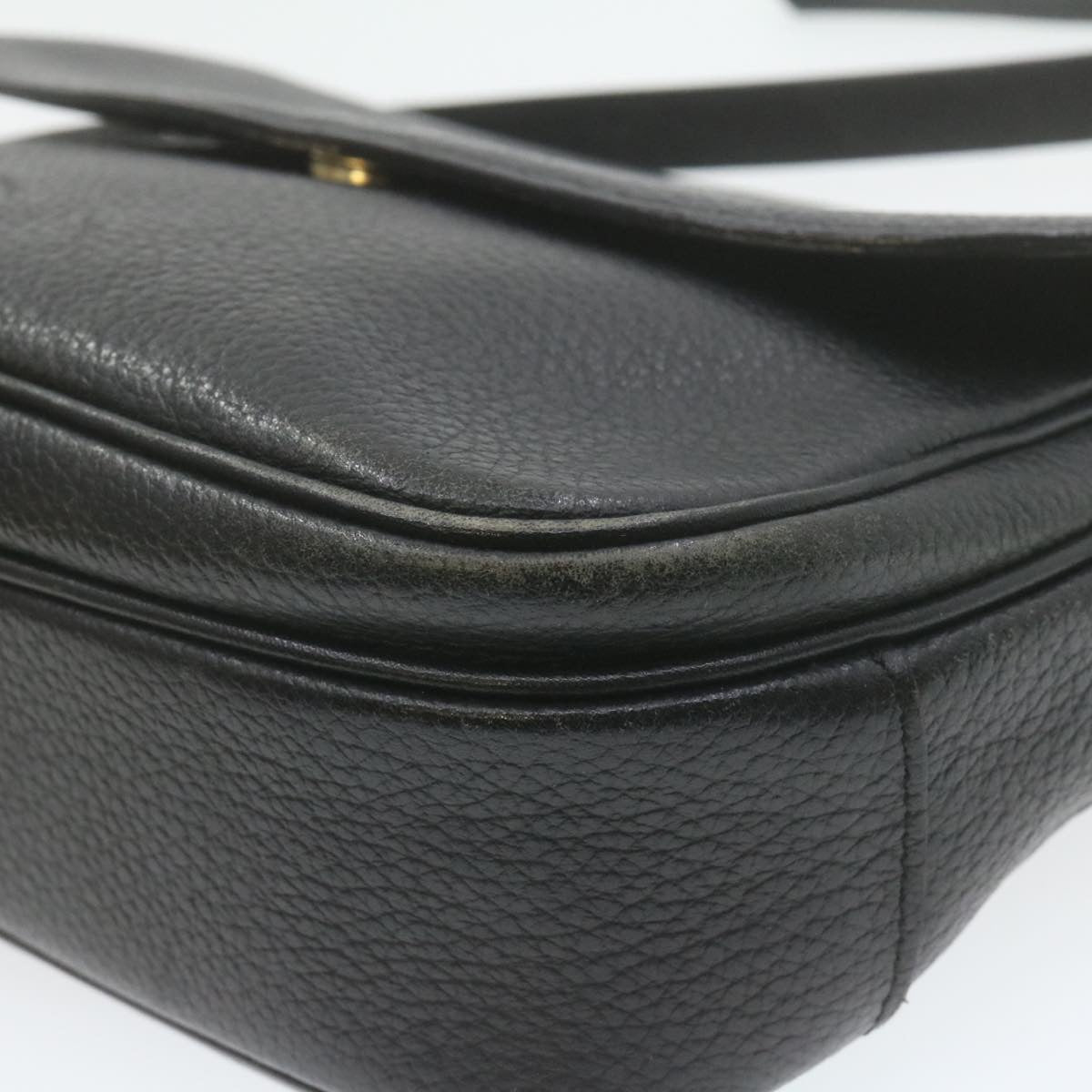 Burberrys Nova Check Shoulder Bag Leather Black Auth am636g