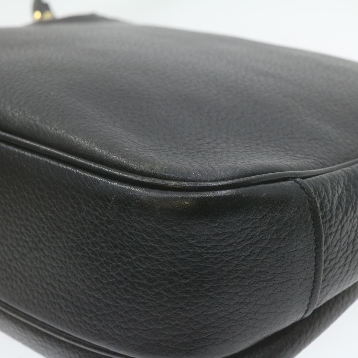 Burberrys Nova Check Shoulder Bag Leather Black Auth am636g