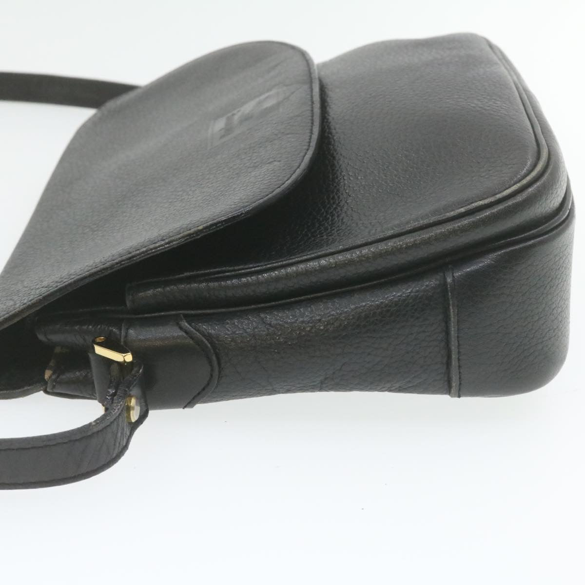 Burberrys Nova Check Shoulder Bag Leather Black Auth am636g