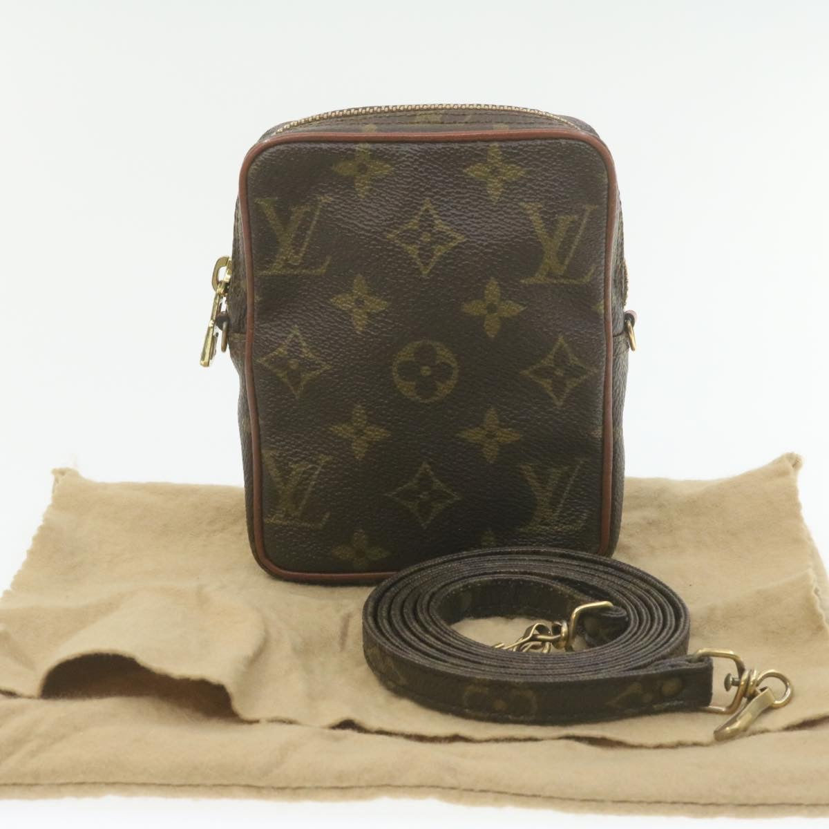 LOUIS VUITTON Monogram Mini Poche Shoulder Bag No.202 LV Auth am661g