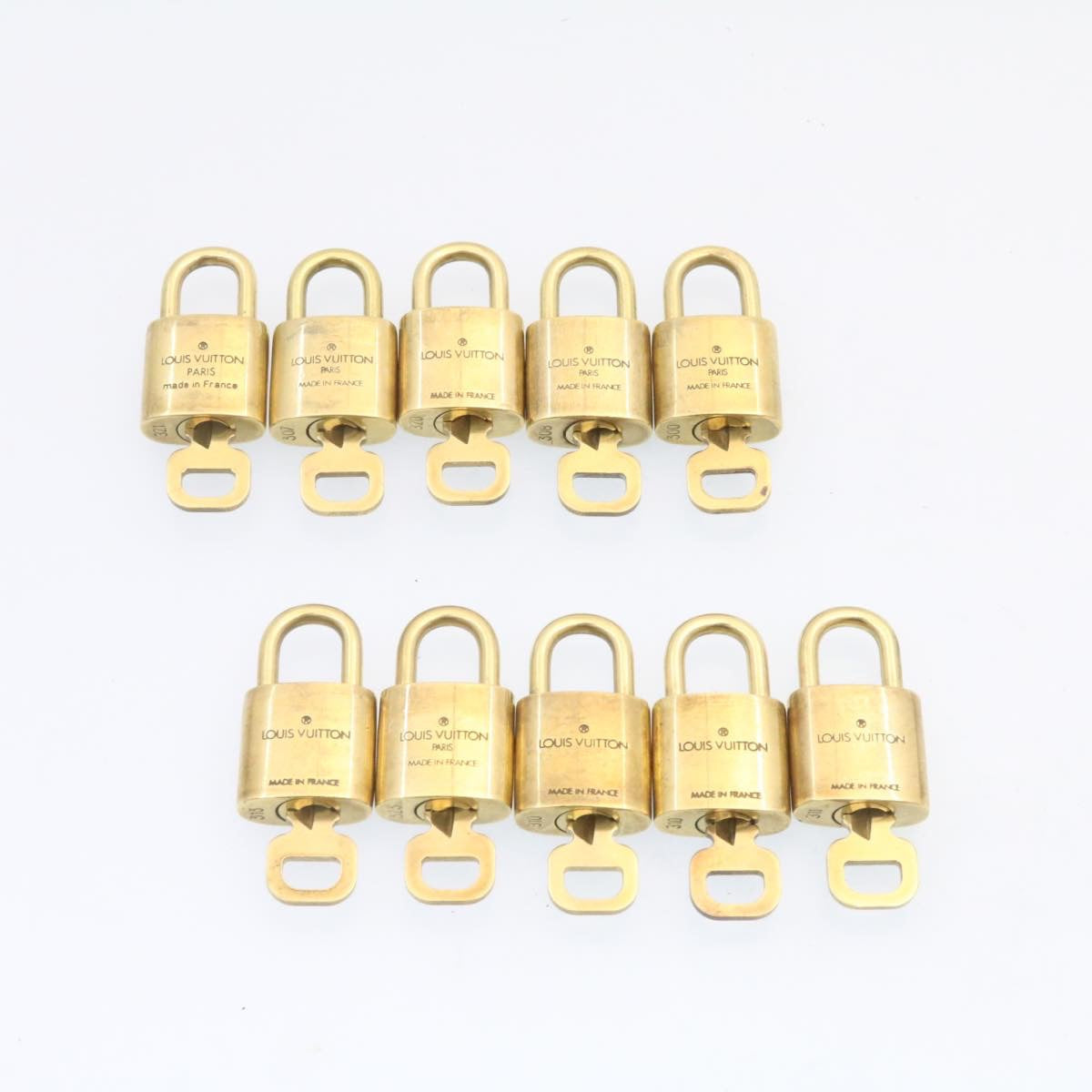 LOUIS VUITTON Padlock 10set Gold Tone LV Auth am831g