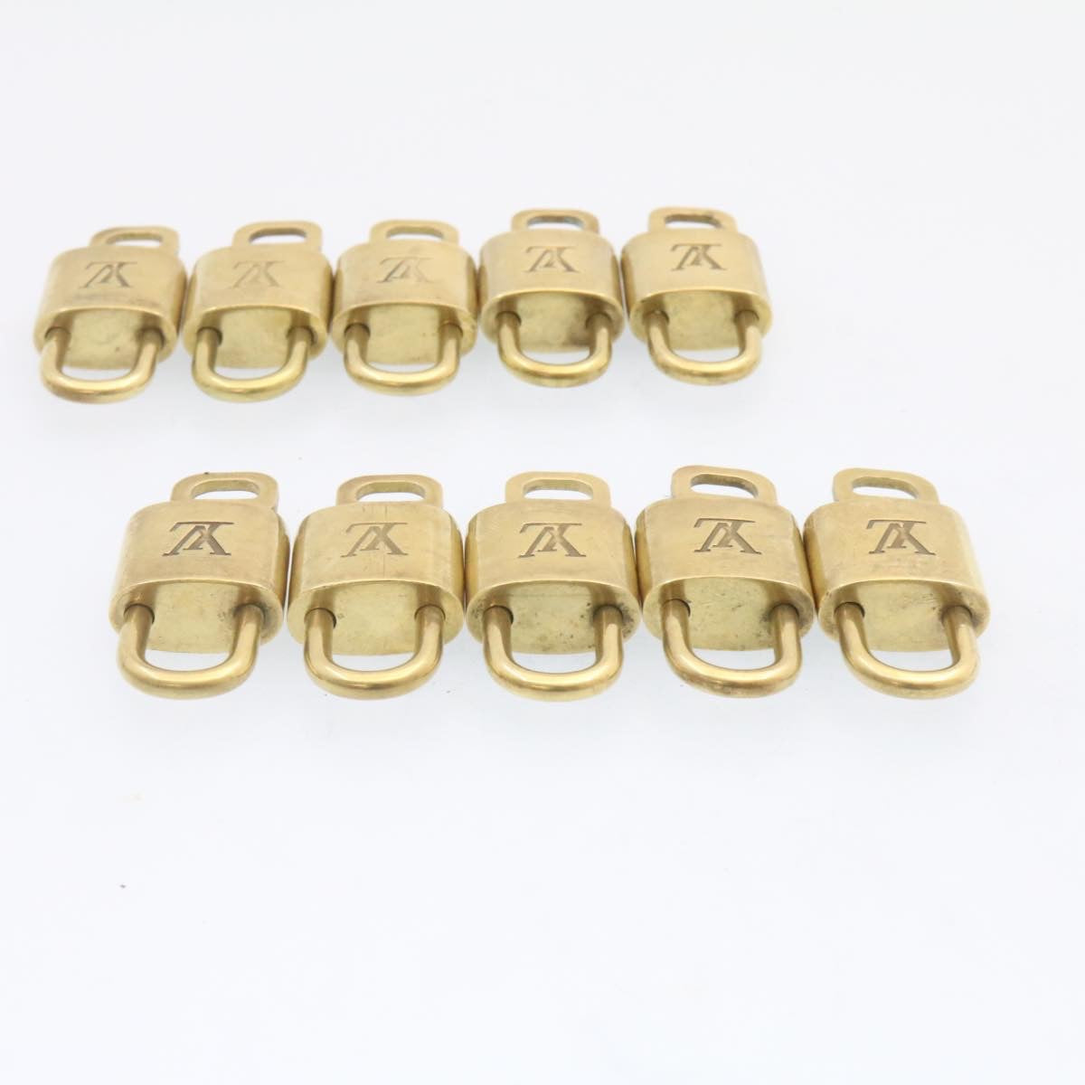 LOUIS VUITTON Padlock 10set Gold Tone LV Auth am831g