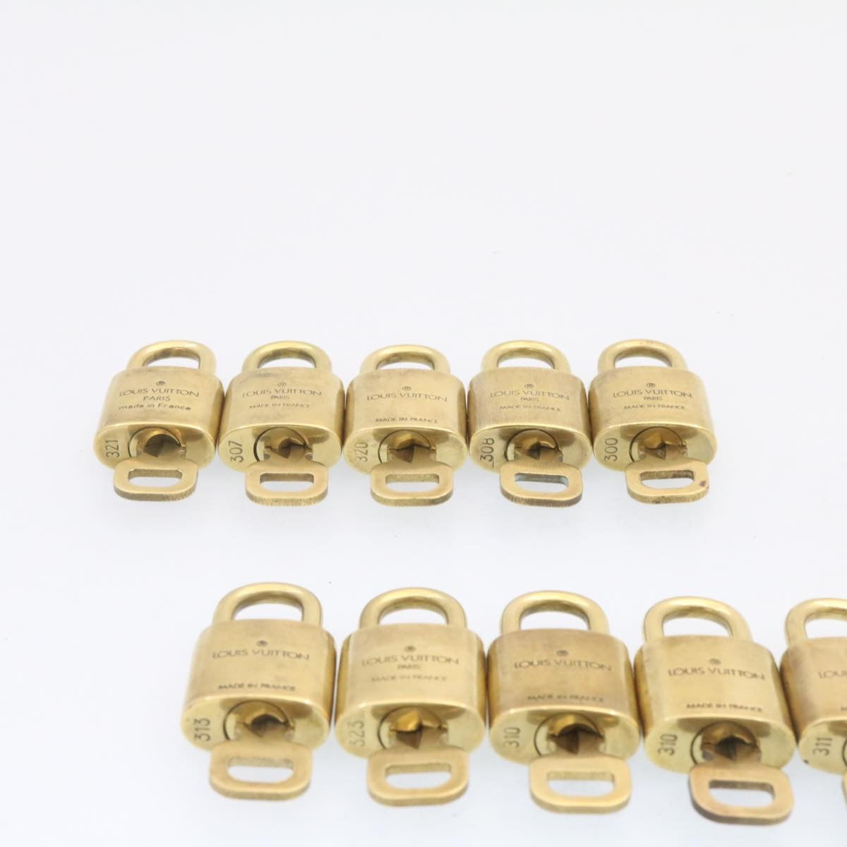 LOUIS VUITTON Padlock 10set Gold Tone LV Auth am831g