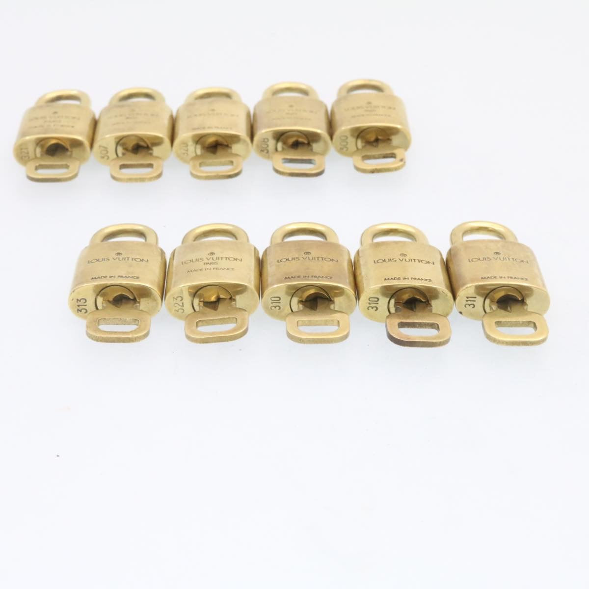 LOUIS VUITTON Padlock 10set Gold Tone LV Auth am831g