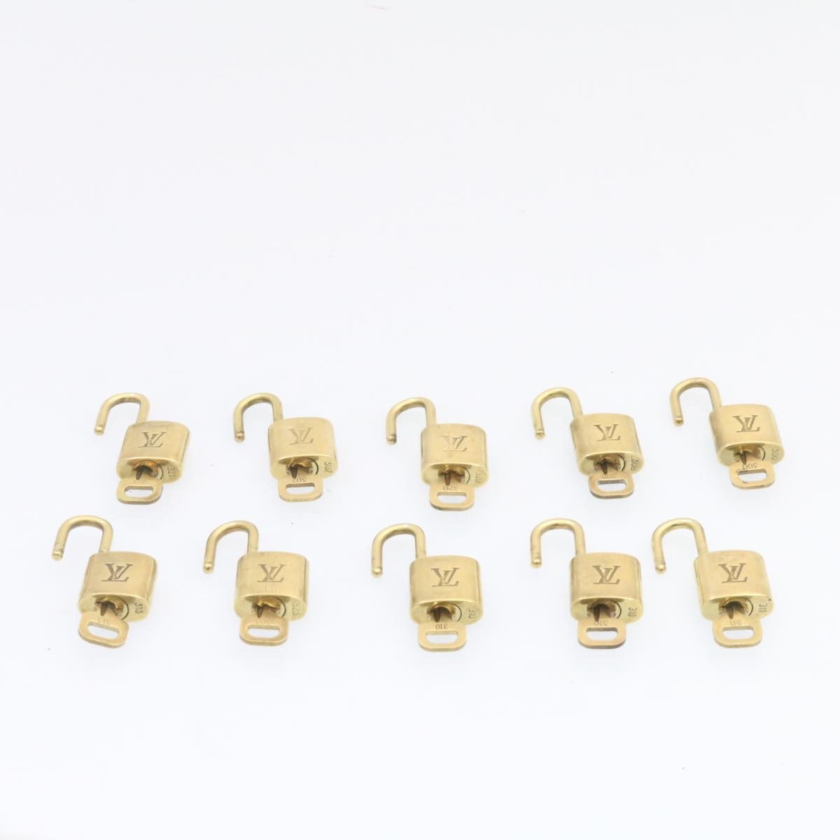 LOUIS VUITTON Padlock 10set Gold Tone LV Auth am831g