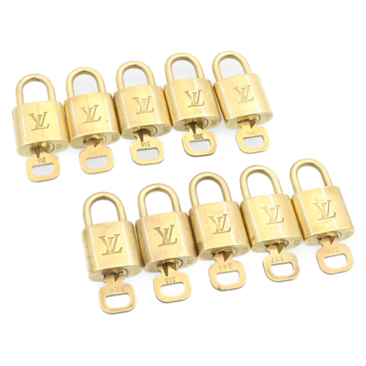 LOUIS VUITTON Padlock 10set Gold Tone LV Auth am833g