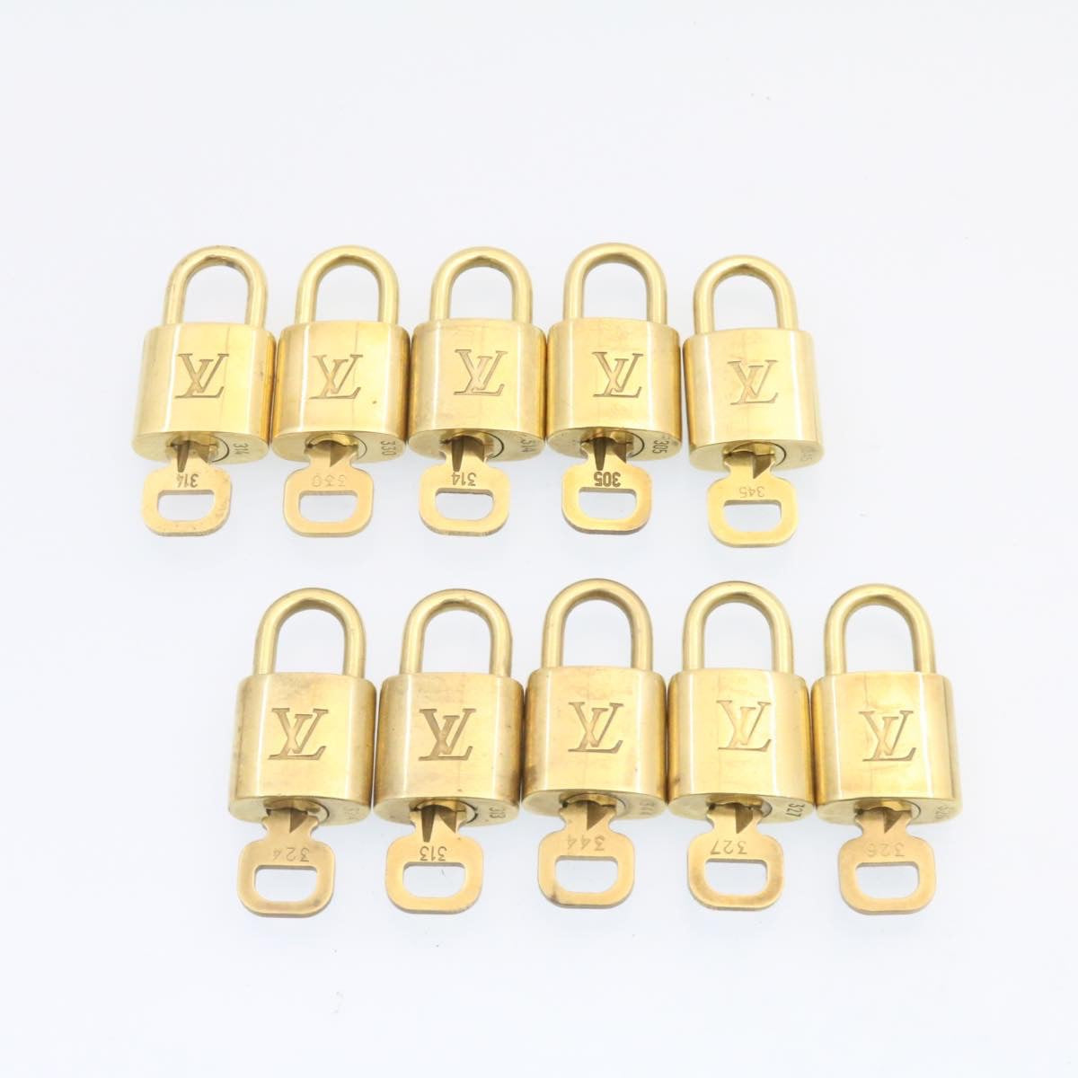 LOUIS VUITTON Padlock 10set Gold Tone LV Auth am833g