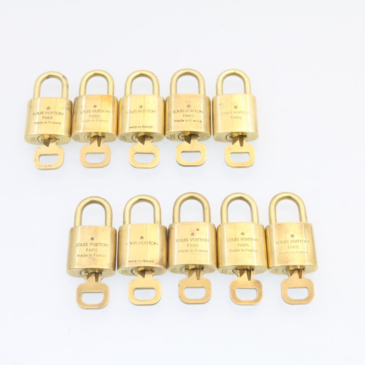 LOUIS VUITTON Padlock 10set Gold Tone LV Auth am833g