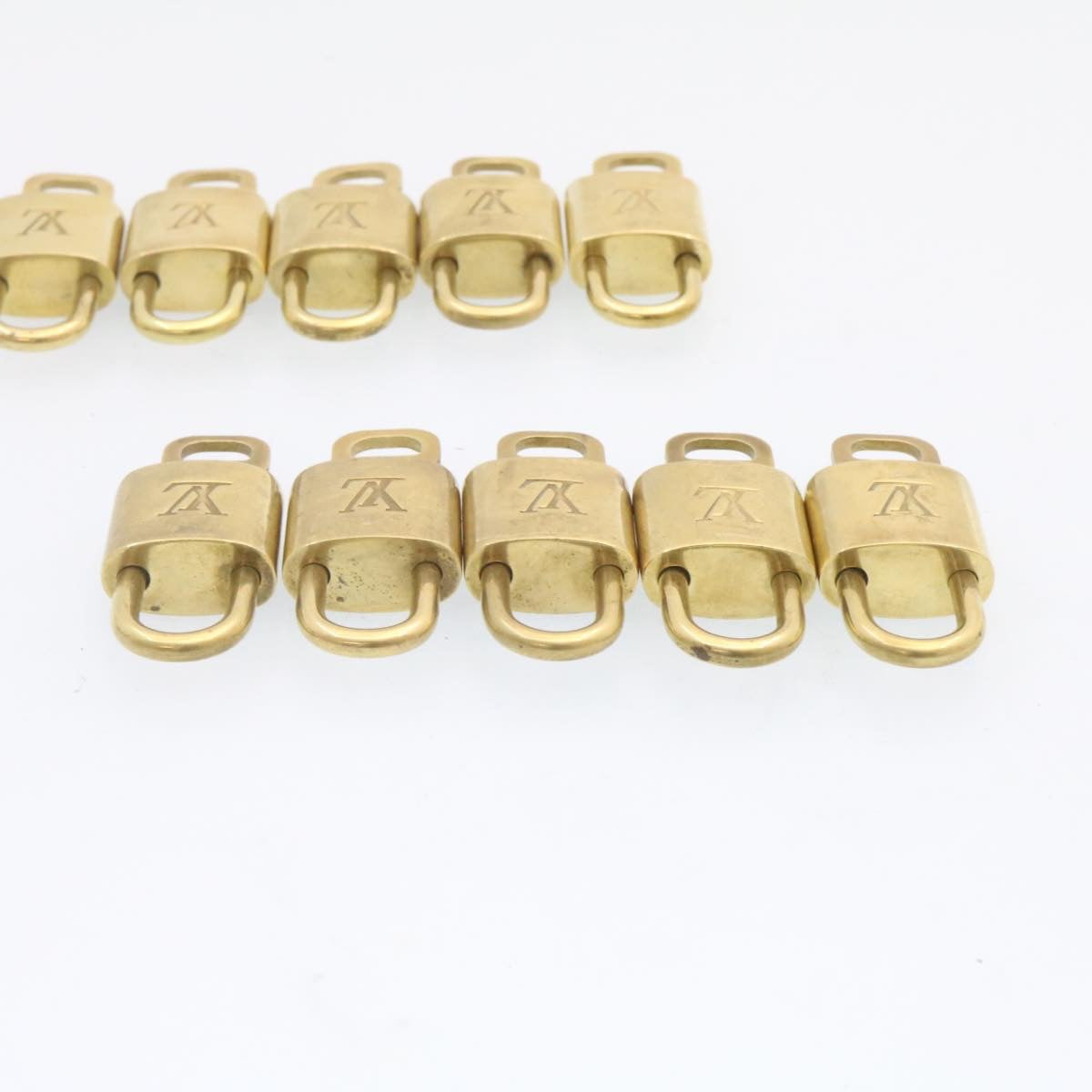 LOUIS VUITTON Padlock 10set Gold Tone LV Auth am833g