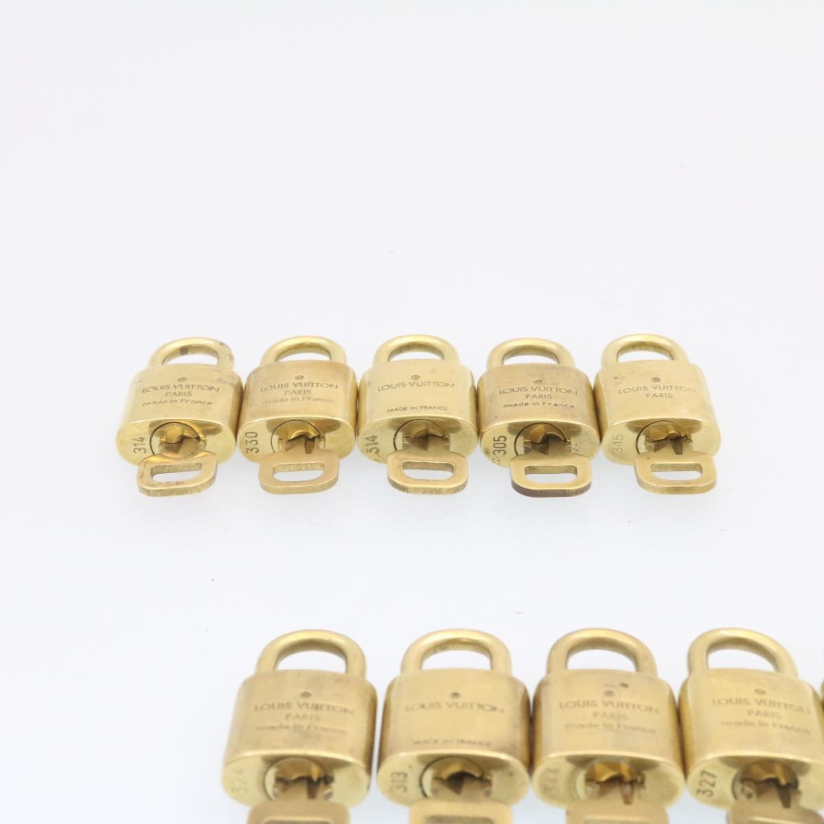 LOUIS VUITTON Padlock 10set Gold Tone LV Auth am833g