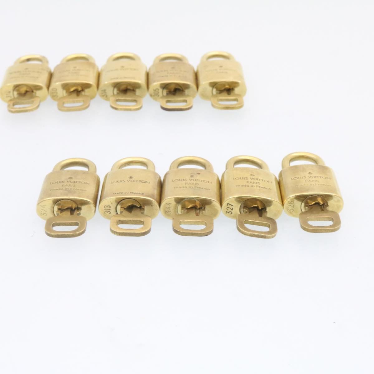 LOUIS VUITTON Padlock 10set Gold Tone LV Auth am833g