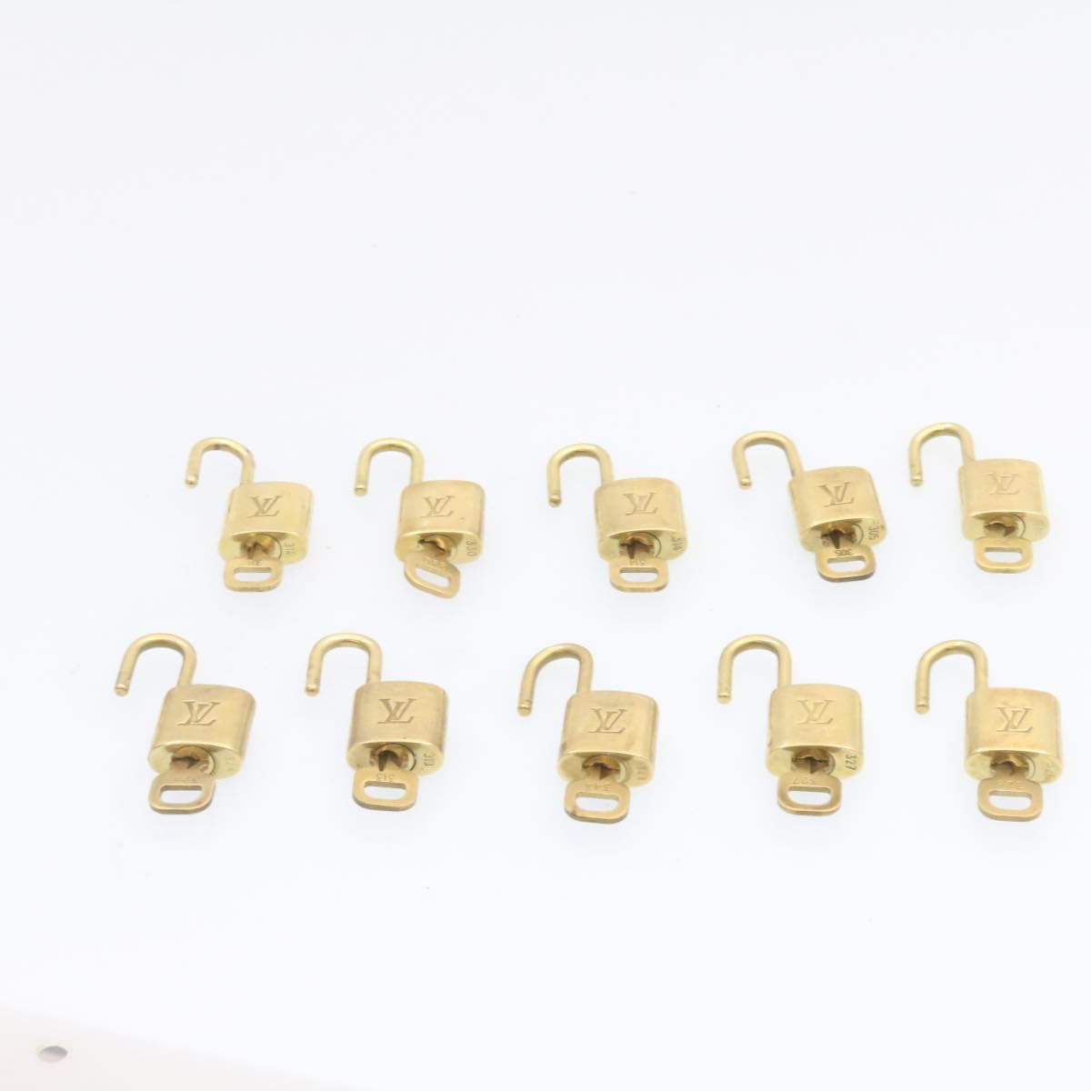 LOUIS VUITTON Padlock 10set Gold Tone LV Auth am833g