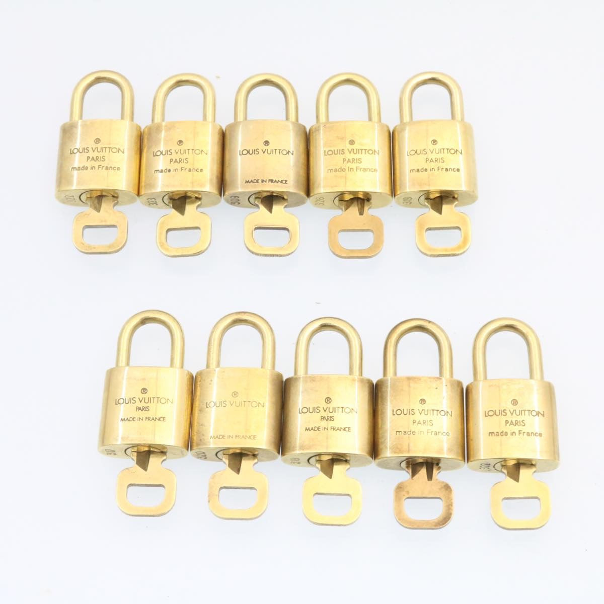 LOUIS VUITTON Padlock 10set Gold Tone LV Auth am834g