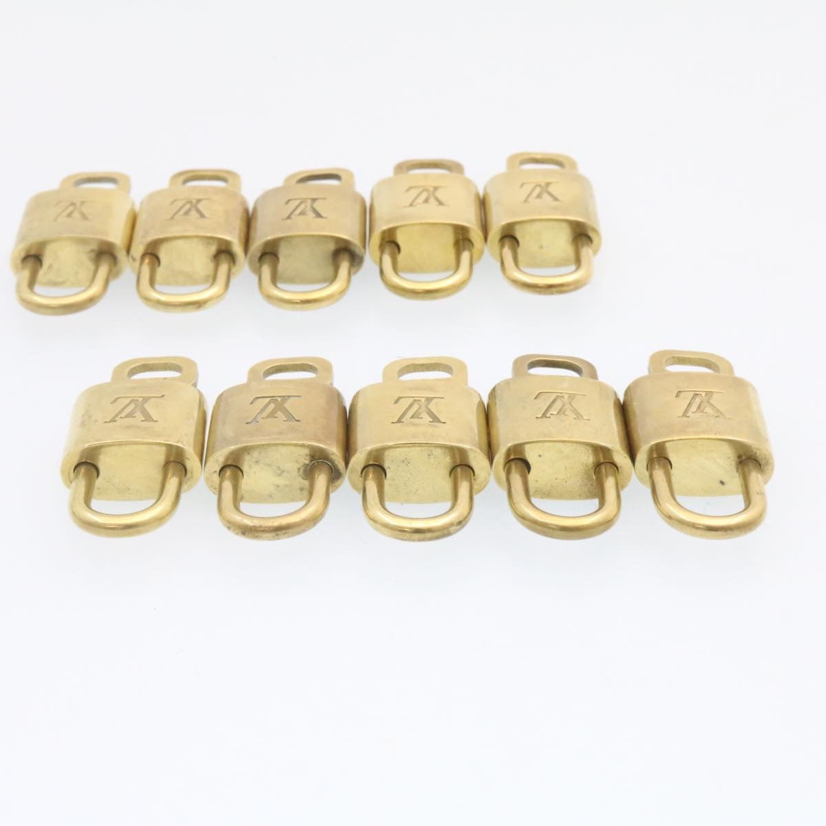 LOUIS VUITTON Padlock 10set Gold Tone LV Auth am834g