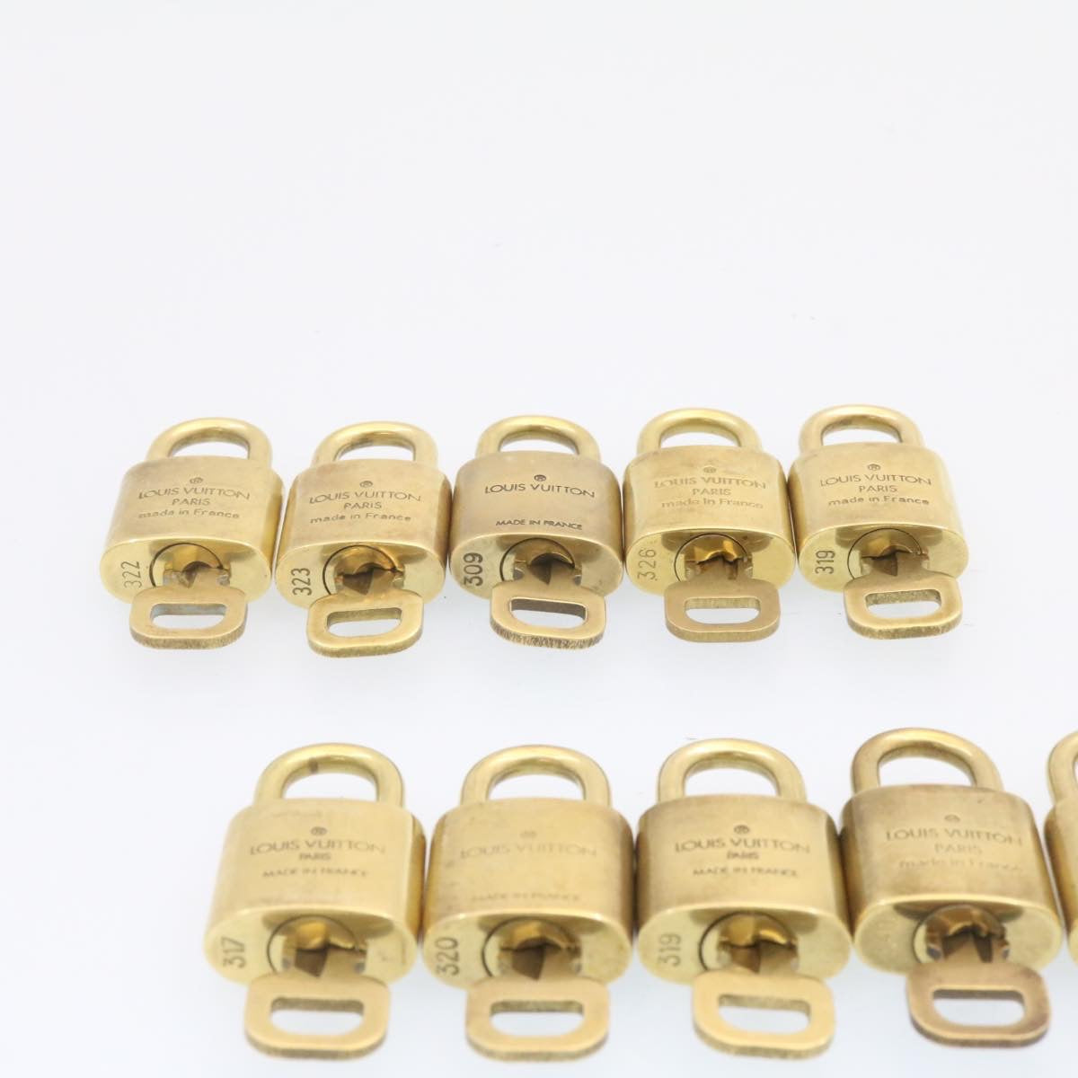 LOUIS VUITTON Padlock 10set Gold Tone LV Auth am834g