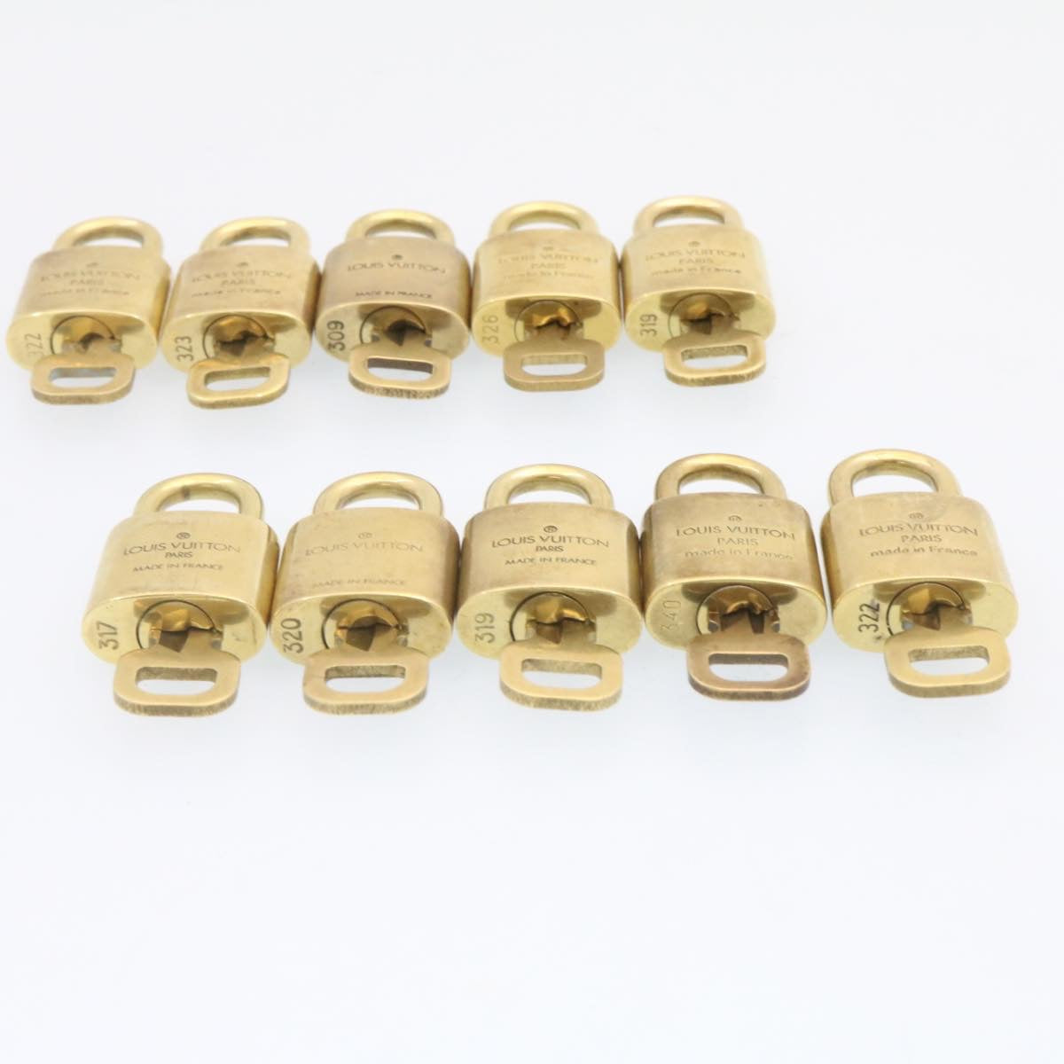 LOUIS VUITTON Padlock 10set Gold Tone LV Auth am834g