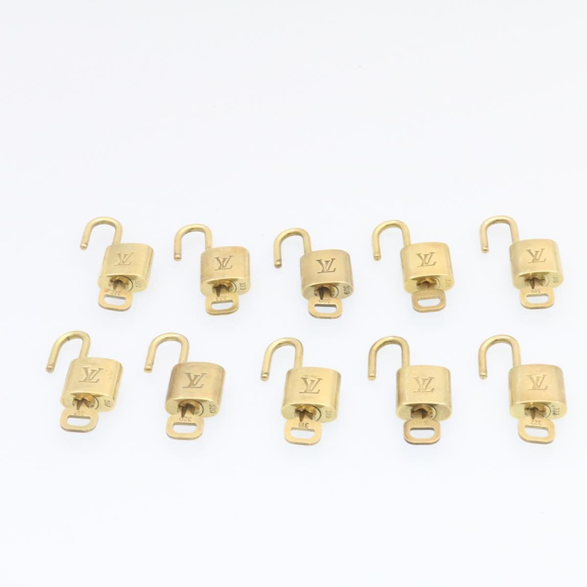 LOUIS VUITTON Padlock 10set Gold Tone LV Auth am834g