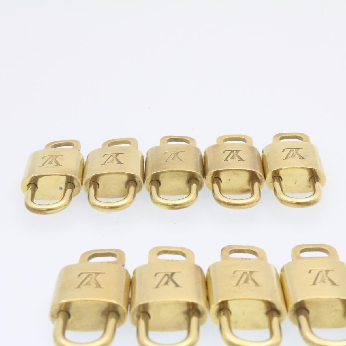 LOUIS VUITTON Padlock 10set Padlock Gold Tone LV Auth am839g