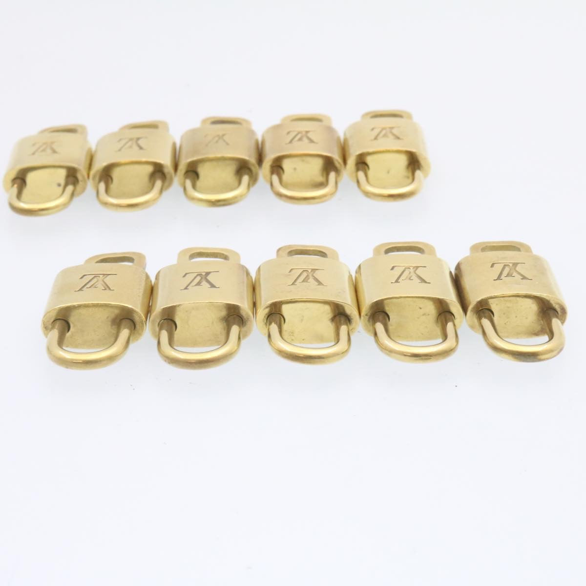 LOUIS VUITTON Padlock 10set Padlock Gold Tone LV Auth am839g