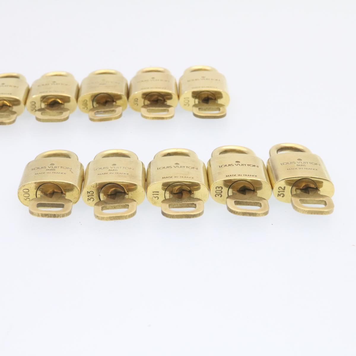 LOUIS VUITTON Padlock 10set Padlock Gold Tone LV Auth am839g