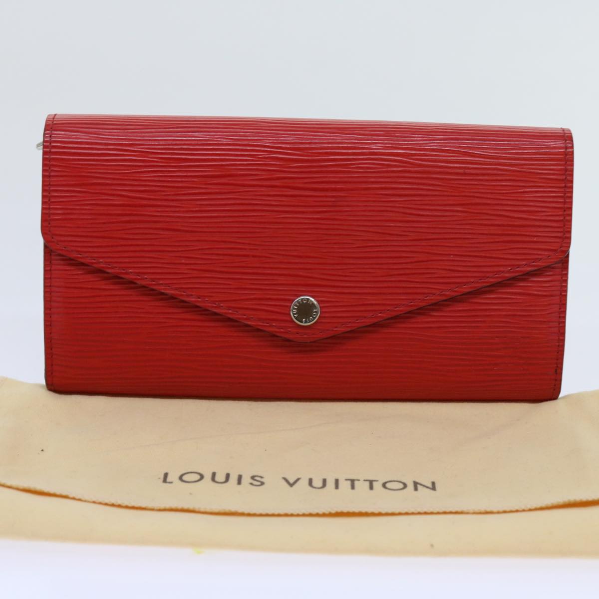 LOUIS VUITTON Epi Portefeiulle Sarah Long Wallet Red M60723 LV Auth hk1001