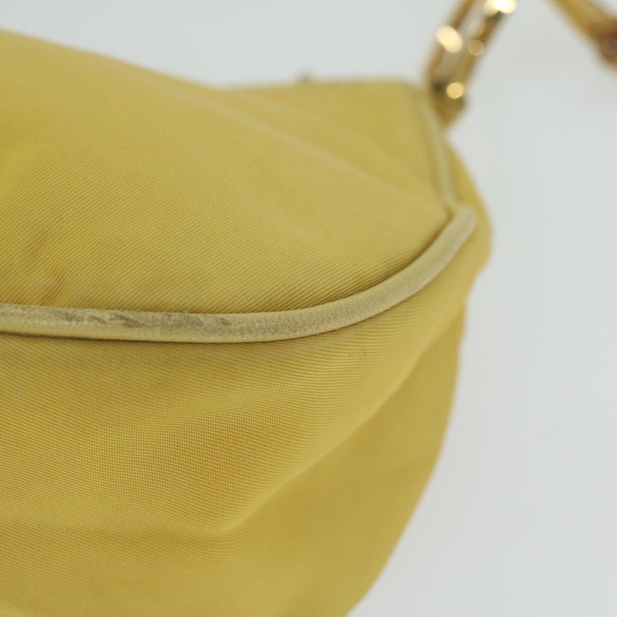 PRADA Accessory Pouch Nylon Yellow Auth hk1026