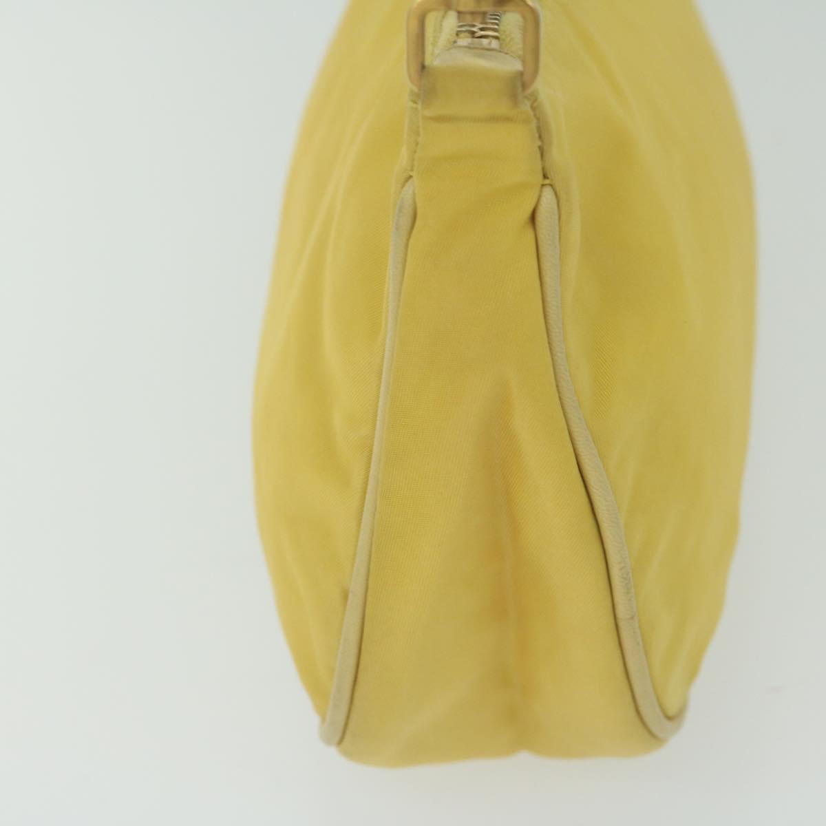 PRADA Accessory Pouch Nylon Yellow Auth hk1026