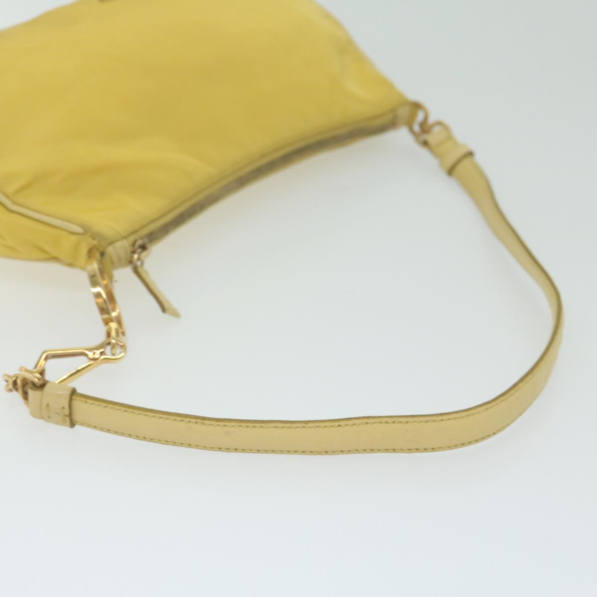 PRADA Accessory Pouch Nylon Yellow Auth hk1026