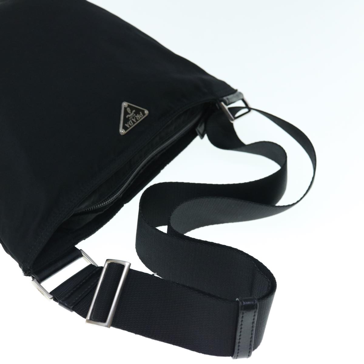 PRADA Shoulder Bag Nylon Black Auth hk1029