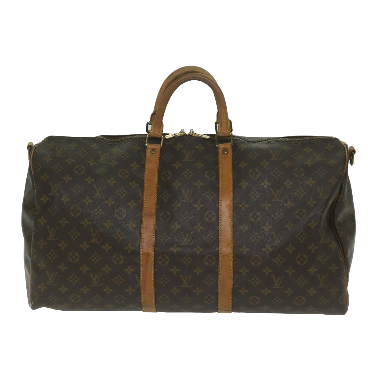 LOUIS VUITTON Monogram Keepall Bandouliere 55 Boston Bag M41414 LV Auth hk1037