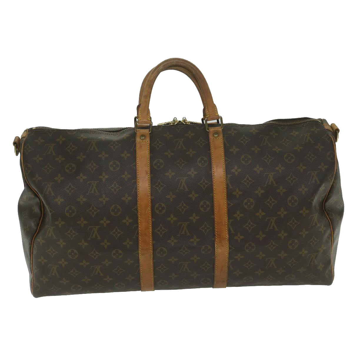 LOUIS VUITTON Monogram Keepall Bandouliere 55 Boston Bag M41414 LV Auth hk1037