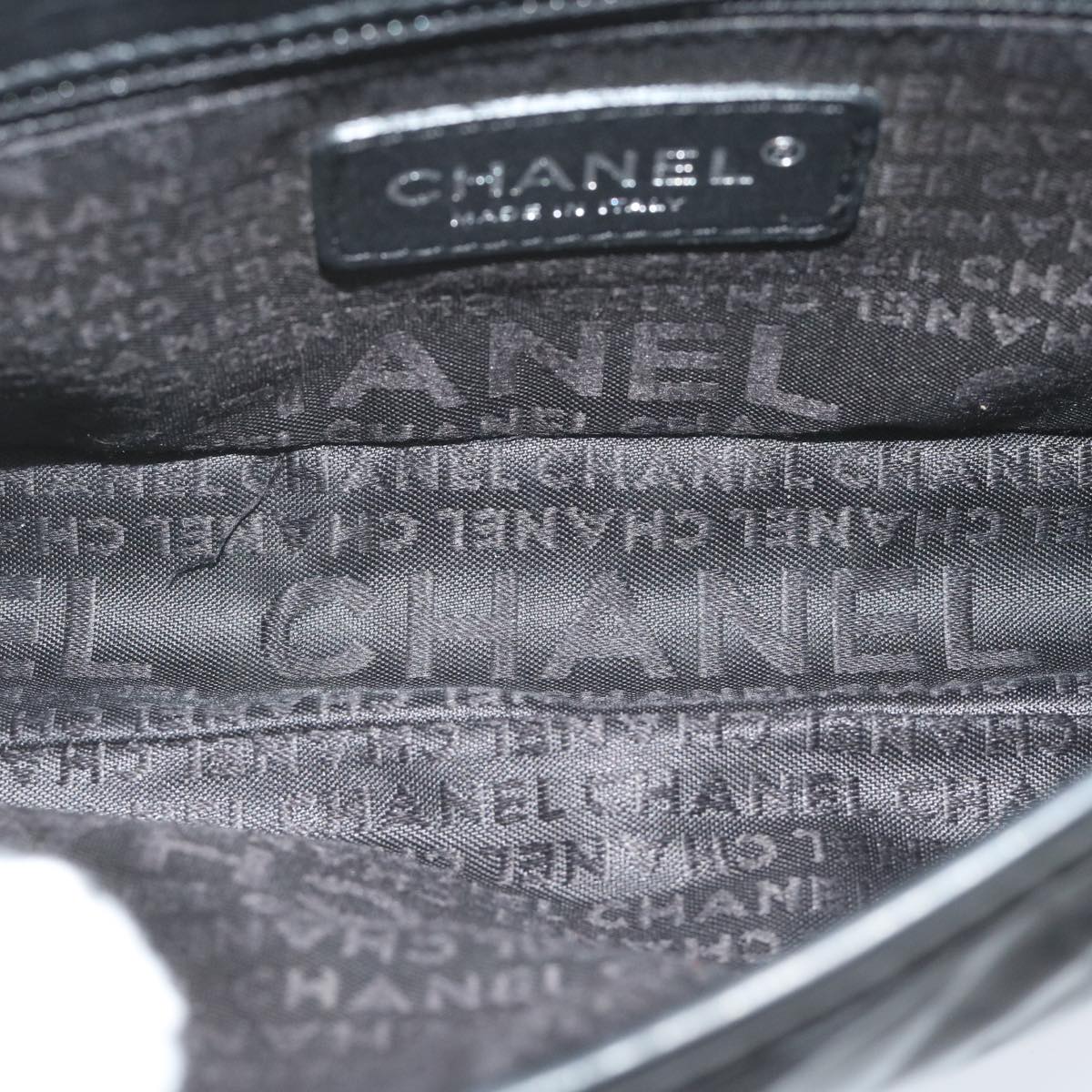 CHANEL Shoulder Bag Lamb Skin Black CC Auth hk1042