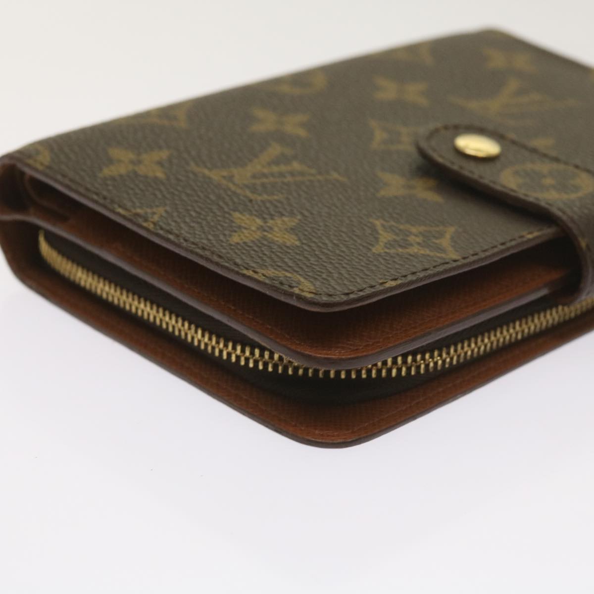 LOUIS VUITTON Monogram Porto Papie Zip Wallet M61207 LV Auth hk1065