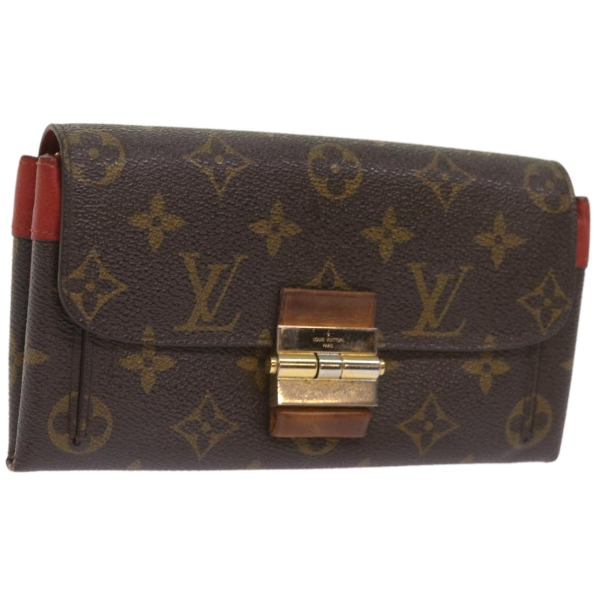 LOUIS VUITTON Monogram Portefeuille Elysee Long Wallet Red M60503 LV Auth hk1069