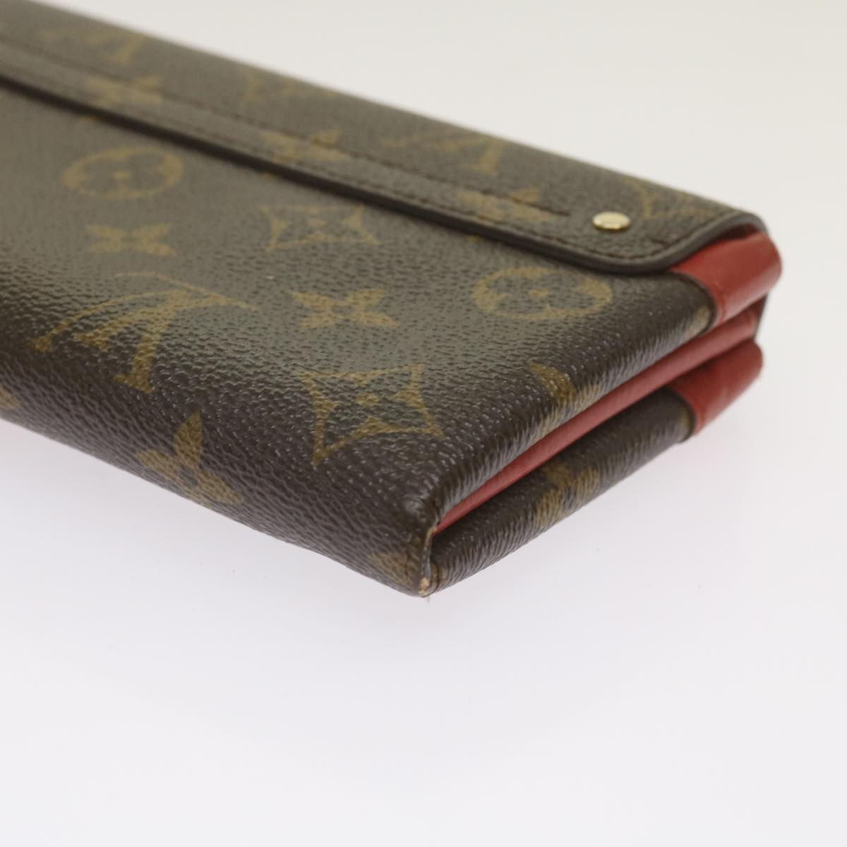 LOUIS VUITTON Monogram Portefeuille Elysee Long Wallet Red M60503 LV Auth hk1069