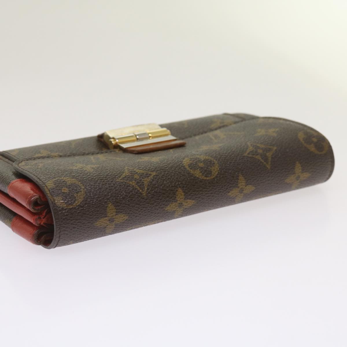 LOUIS VUITTON Monogram Portefeuille Elysee Long Wallet Red M60503 LV Auth hk1069